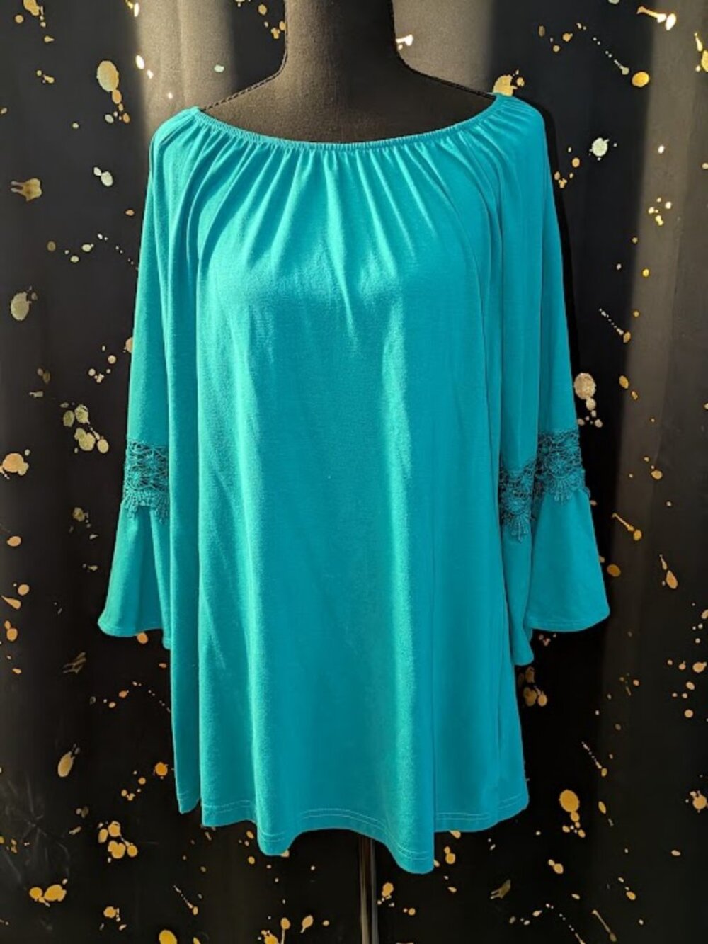NTouch Aqua/Green Tunic Top Size Large